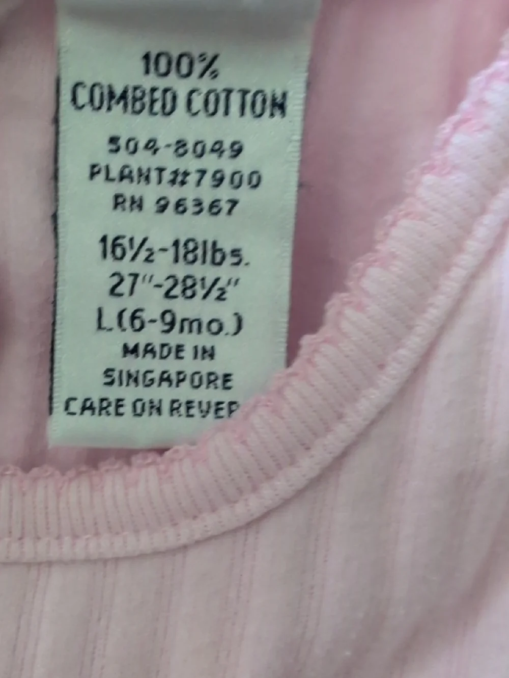 Vintage Oshkosh Bgosh Girls Pink Romper Baby 6-9 Months